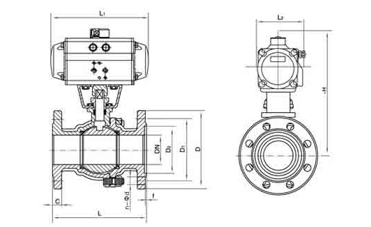 ANSI 150LB ASME B16 34 Flange End Ball Valve , Lockable 4 Hydraulic Actuated Ball Valve