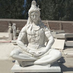 Quality Marble Lord Shiva Statue Buddha Sculpture Garden Hand carved Life Size India God for sale