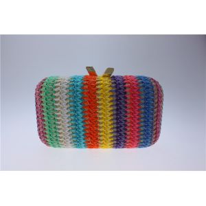 Pretty Weave Women Evening Clutch Bags Multicolored Handmade For Dress