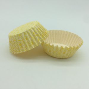 Yellow Cwedding Cupcake Holders , Greaseproof Paper Muffin Cases Cups Wrappers