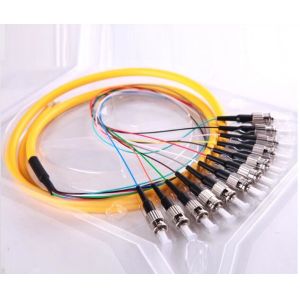 Orange Fiber Optic Pigtail FC 12 Cores Simplex 9/125 SM 3.0 mm 1.5 M LSZH Jacket