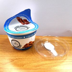 Food Grade Disposable customized plastic yogurt milk drink cup with aluminum