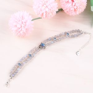 Handmade Moonstone Beaded Bracelet Natural Moonstone Bracelet Adjustable Charms