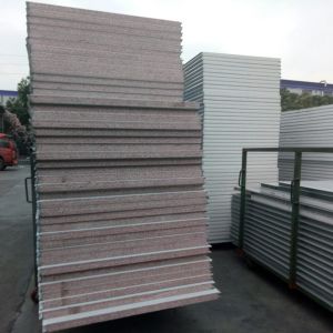 China light weight fireproof 50mm TPS sandwich panel  with grey white surface for prefabricated house on sale