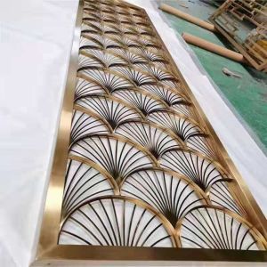 Modern luxury stainless steel electroplating gold 8ft screen room divider