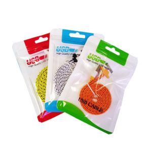 Plastic laminated USB cable packaging bag for mobile phone iphone case mobile