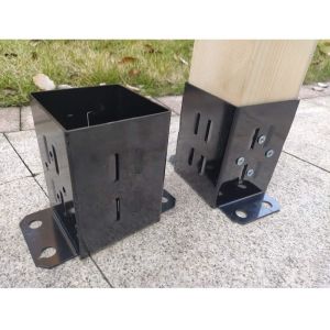 4x4 Post Base for Concrete - Carbon Steel Anchor for Pergola & Fence