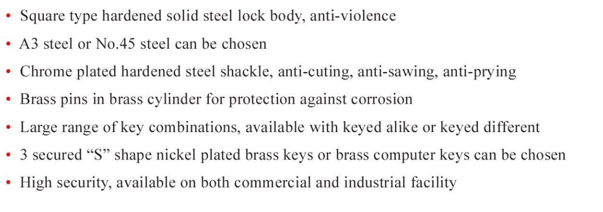 Customized Logo High Security Padlock Pin Tumbler High Quality Padlock