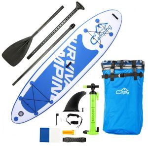 China Alansma 335*81*15cm Inflatable Surfboard Stand Up Paddle Blue Surfing Board on sale