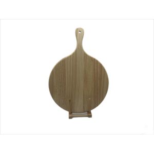 Round Rubber Wood Pizza Cutting Board With Customization Handle