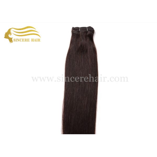 Buy 60 CM Remy Cuticle Hair Weft Extensions for sale - 24" Silk Straight Brown Remy Human Hair Weft Extension For Sale at wholesale prices