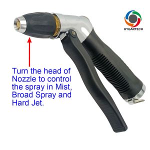 Metal Hose Nozzle Washing Gun With Front Trigger Control