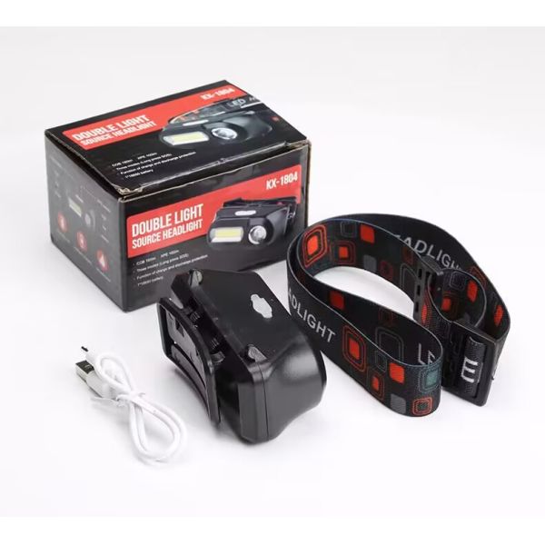 Outdoor Emergency Flashlight with Battery USB Charging Headlight