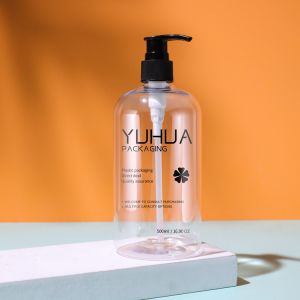 Chunky Round Shoulder Plastic Clear Pump Bottle 300ml 360ml 500ml