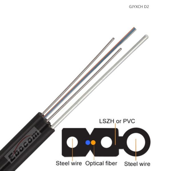 Buy High quality GJYXCH FTTH Drop cable Wire FRP G657 FTTH Drop Fibra Optica 2 4 1 core single mode multi mode lszh jacket at wholesale prices