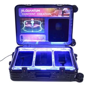 Portable Suitcase Audio Speaker Display Stand Metal Functional Display Custom