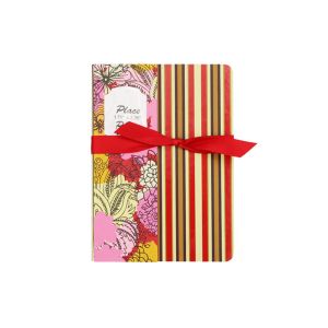 Stripe Custom Printed Notebooks , Personalised Writing Journal Bookmark Bow