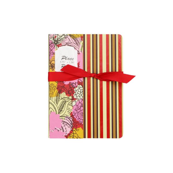 Stripe Custom Printed Notebooks , Personalised Writing Journal Bookmark Bow