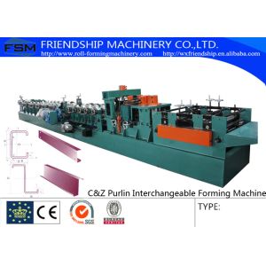 Electric Drive Galvanized C Z Purlin Roll Forming Machine With Touch Screen