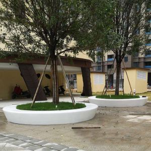 Lightweight Grey Fiberglass Resin Outdoor Furniture Set Fiberglass Table Chair