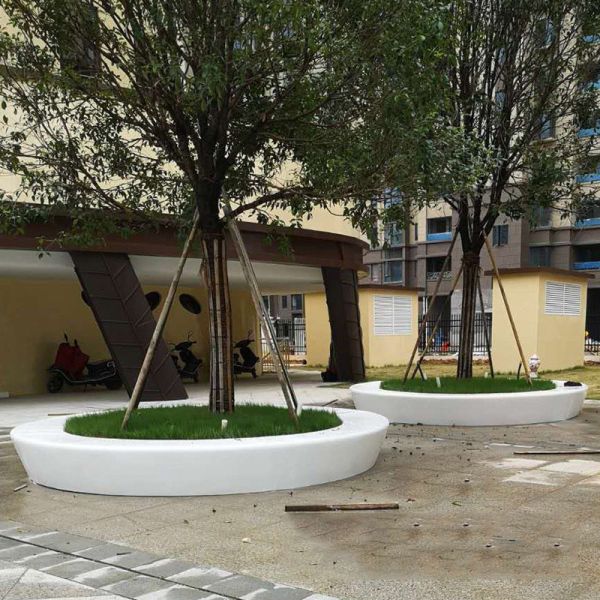 Lightweight Grey Fiberglass Resin Outdoor Furniture Set Fiberglass Table Chair Sets