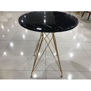 76cm Rebar Wrought Iron Marble Coffee Table