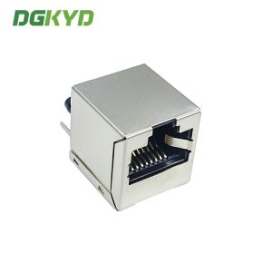 180 Degree Vertical Entry 10/100 Base Magnetic RJ45 Connector Module Shielded