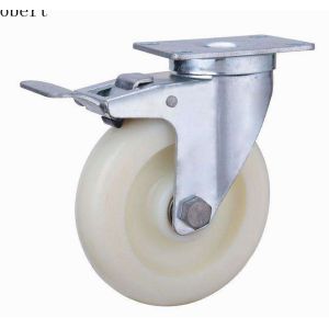 Total Brake Polyurethane Nylon Roller Wheels With Double Ball Bearings