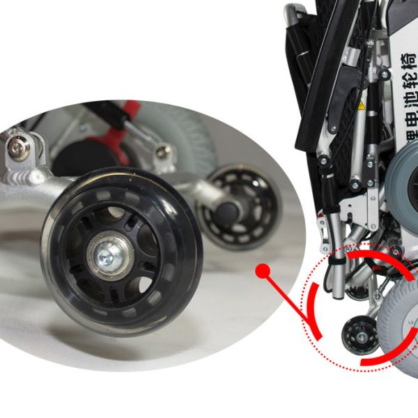 Electromagnetic Brake Aluminum Alloy CE ISO Fold Up Wheelchair