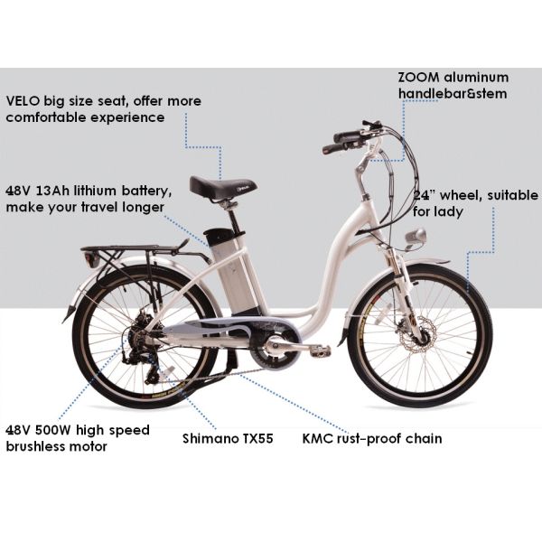 48V 500W Electric Urban Bike , 32km/H Ladies Electric City Bike