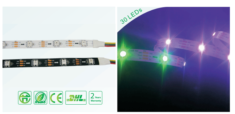 Sk6812 DC5V &12V 18W 60LEDs/m Addressable LED Strip , LED Linear Lighting outdoor