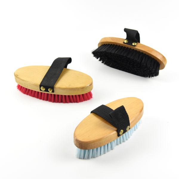 16.5 cm Wooden Optional Color Horse Grooming Brush With Black Nylon Strap