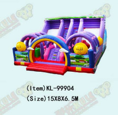 Customize Large Two Lane Slides Purple Inflatable Bouncer Slide
