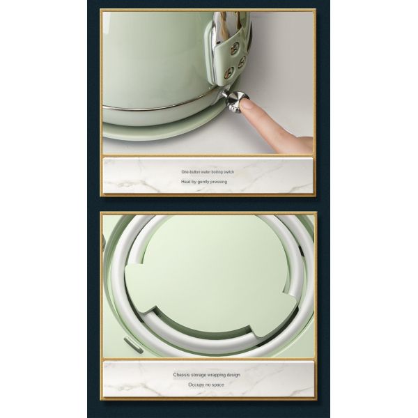 Hotel guest room electric coffee tea milk 1.8L kettle 304SS safety OEM customized 360 cordless Concealed Heating Element