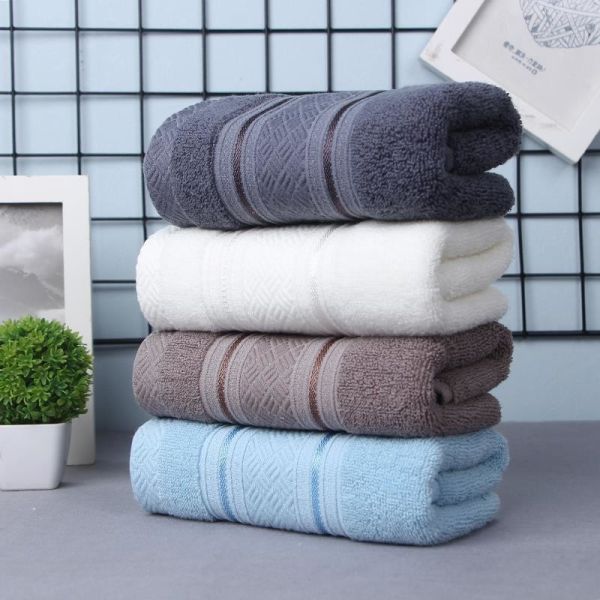 100% Organic Cotton Rectangle Bath Towels Set for Home Hotel Commercial White
