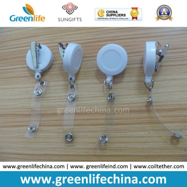 Buy Blank White Standard Hot Plastic Custom Badge Reel Holder Retractors at wholesale prices