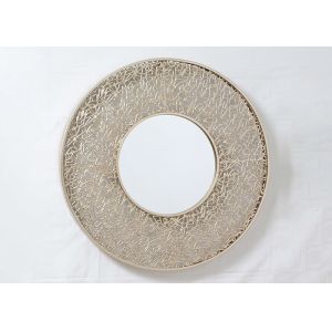 Round Rose Gold Painting Metal Wall Art Mirror