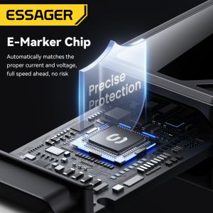 ESSAGER ES-X74 100W 5A Usb C to Usb C Data Cable With Led Display