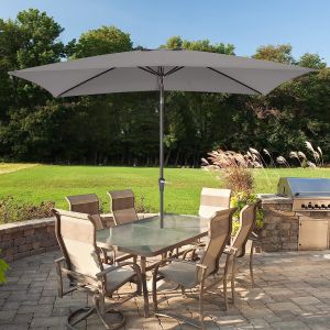 Patio Umbrellas 9' Light Beige, Outdoor Umbrella Market Table Umbrellas with