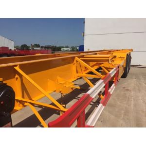 Tri Axles 40ft Yellow Color Skeleton Semi Trailer For Container