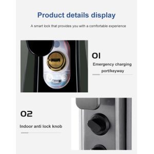 Glomarket Smart Tuya Wifi Door Lock Automatic Alarm Fingerprint Smart APP Key