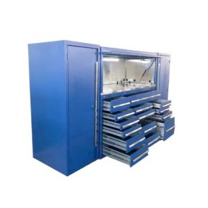 Workplace Storage Solution 16 Drawer Blue Tool Cabinet for Car Repair Garage