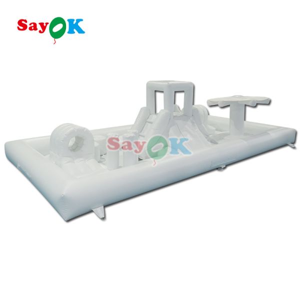 Customized Fashionable Mini White Splash Pad Water Park Inflatable Obstacle