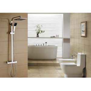 Chrome Finished Bathroom Thermostatic Shower Set Wall Mounted ROVATE
