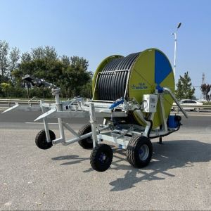 Quality Green Hose Reel Irrigation Equipment Agricultural Machinery 400m Tube Length for sale