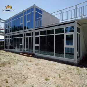 Flat Pack Prefab Modular Office Container Houses With Glass Wall