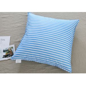 China Blue Geometric Stripe 60x60cm 4cm Down Sofa Cushion on sale
