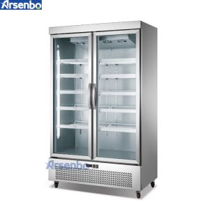 SS304 Glass Door Refrigerator Freezer