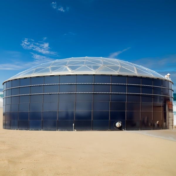 Buy Palm Oil Storage Cylindrical GFS Panel Bolted Steel Tanks with Aluminum Geodesic Dome at wholesale prices