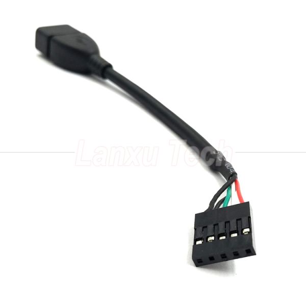 Custom USB 2.0 Type A Female Plug Header to 5 Pin Dupont Connector Wire Motherboard Cable